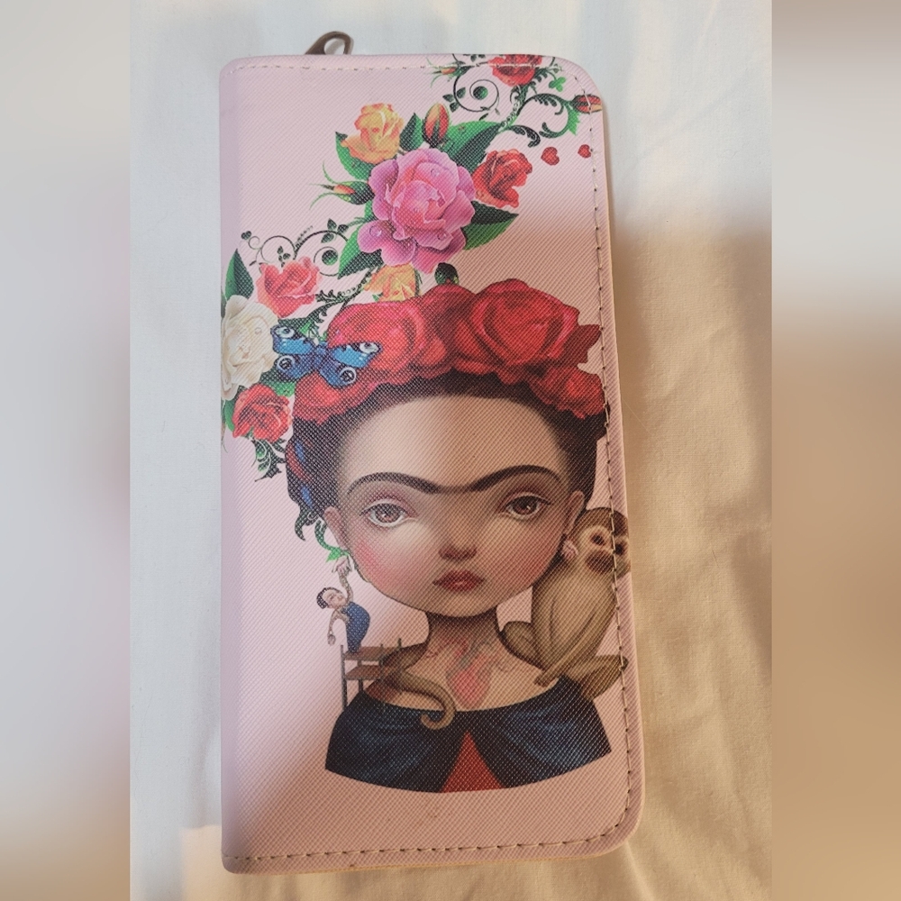 Pink Floral Portrait Wallet Phone Case